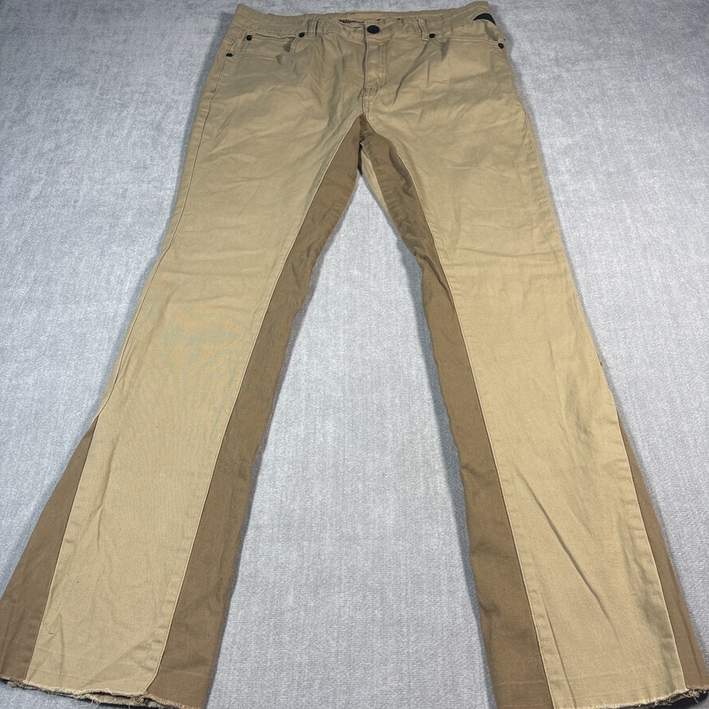 Good Things Last 4ever Mens 2 Tone Brown Carpenter Pants 36x32 GTL4 Zipper